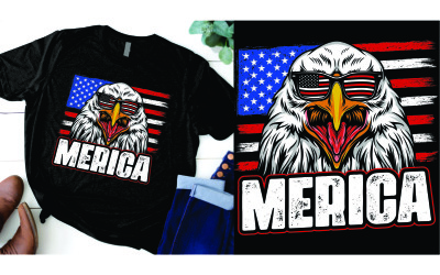 4 Temmuz Kartal Özgürlüğü Murica Merica ABD Bağımsızlık Günü TShirt
