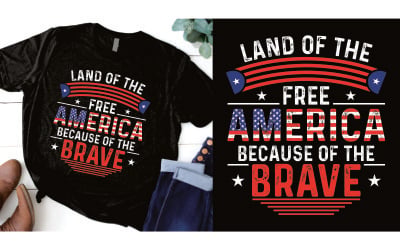 Tierra de la América libre por la camiseta valiente.