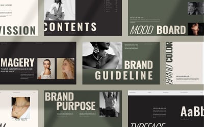 Plantilla de diseño de presentación comercial de directriz de marca