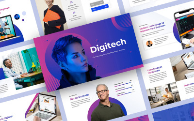 Digitech - Plantilla de diapositivas de Google para presentación de empresas de TI y tecnología