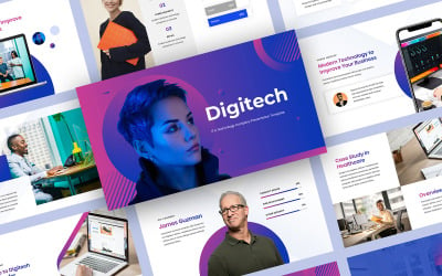 Digitech - Презентация ИТ и технологической компании Google Slides Template