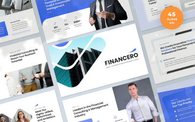 Financero – Befektetési és pénzügyi prezentáció Google Slides sablon