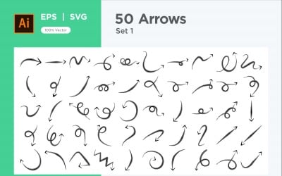 Hand Drawn Abstract Arrow Design Set 50 V 1 sec .4