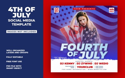 4th of July - Social Media PSD Templates