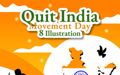 8 Avsluta Indien Movement Day Illustration
