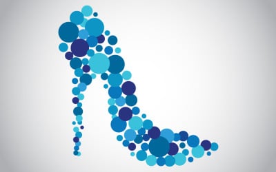 Plantilla de logotipo de damas de zapatos de burbujas