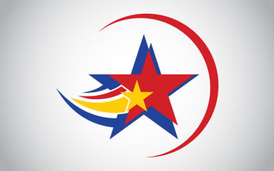 Шаблон логотипа яркой звезды