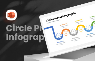 Szablon prezentacji infografiki procesu koło