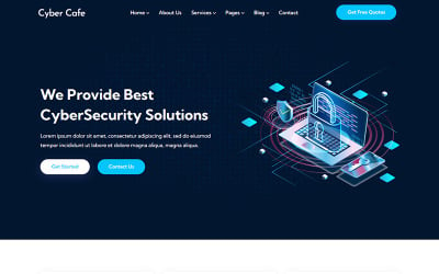 Cybercafe - Modello di sito Web HTML5 per servizi di sicurezza informatica