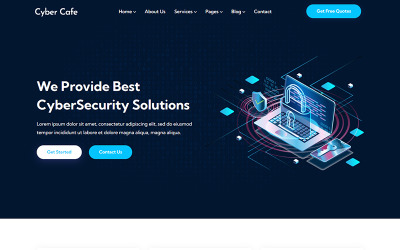 Cybercafe – Šablona webu HTML5 služby Cyber Security Services