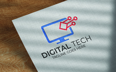 Digitales Tech-Business-Vektor-Logo-Design