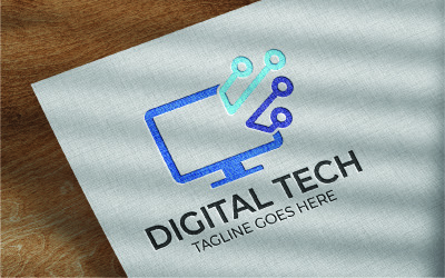 Digitális Tech Business Vector Logo Tervezősablon