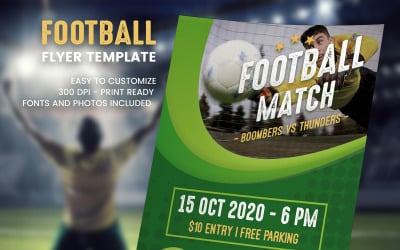 Flyer-Vorlage für Fußballspiele