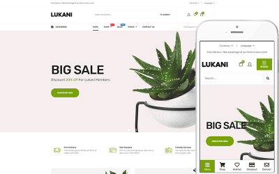 Lukani — motyw dla sklepu z roślinami Motyw WooCommerce