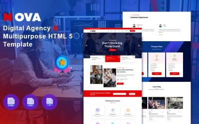 Nova – цифрове агентство та багатоцільовий шаблон HTML5