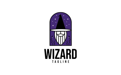 Plantilla de logotipo de mago Logotipo de hombre de bruja