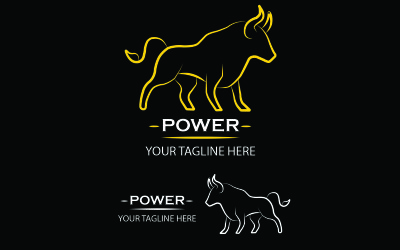 Шаблон логотипа Bull и логотип Power