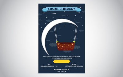 Тема місяця Cradle Ceremony Illustration template