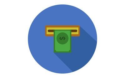 ATM in vector op achtergrond
