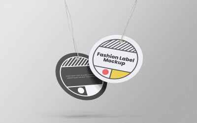 Circle Label Tag Mockup PSD Design Template Vol 05