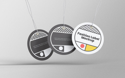 Circle Label Tag Mockup PSD Design Template Vol 09