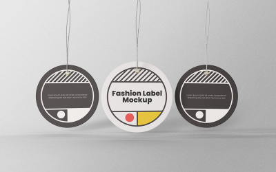 Circle Label Tag Mockup PSD-ontwerpsjabloon Vol 11