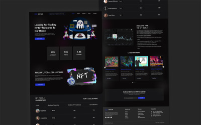 Design de interface do usuário da página de destino NFT