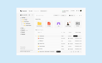 Design der Benutzeroberfläche des Speicherverwaltungs-Dashboards