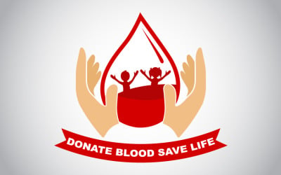 Donar sangre salvar a los niños vida plantilla vectorial