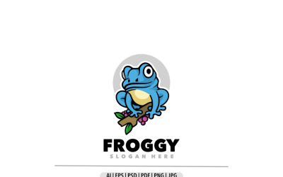 Frog mascot logo design template