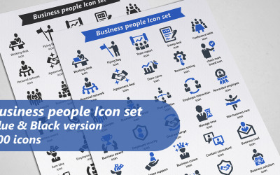 Plantilla de conjunto de iconos de personas de negocios