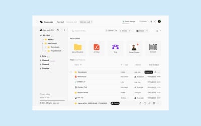 Progettazione dell&amp;#39;interfaccia utente del dashboard di gestione dell&amp;#39;archiviazione