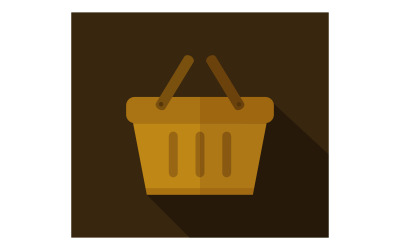 Shopping basket illustrated in vector and colored on background