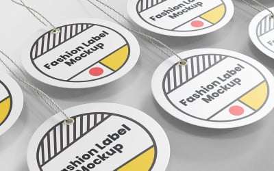 Circle Label Tag Mockup PSD Design Template Vol 17