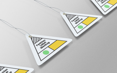 Modello di progettazione PSD Mockup di tag etichetta triangolare Vol 19