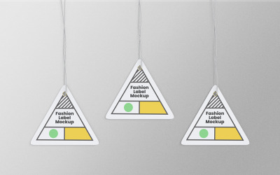 Triangle Label Tag Mockup PSD Design Template Vol 06