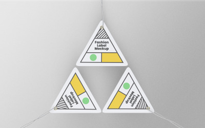 Triangle Label Tag Mockup PSD Design Template Vol 09