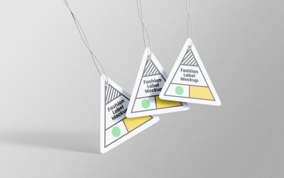 Triangle Label Tag Mockup PSD Design Template Vol 12