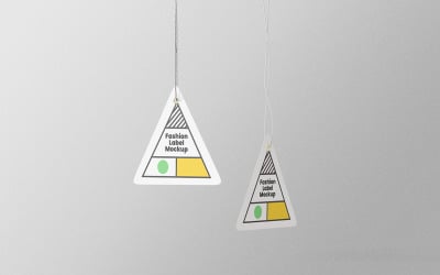 Triangle Label Tag Mockup PSD Design Template Vol 13