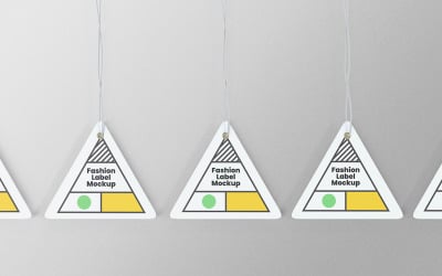 Triangle Label Tag Mockup PSD Design Template Vol 16