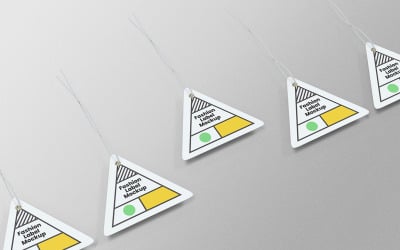 Üçgen Etiket Mockup PSD Tasarım Şablonu Cilt 20