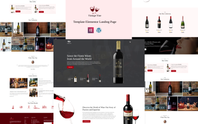 Vintage Vine: tienda de vinos y página de inicio de Vineyard Elementor