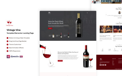 Vintage Vine - Wine shop and Vineyard Elementor Landing page