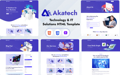 Akatech - Modèle HTML de solutions technologiques et informatiques