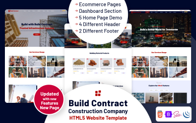 Contrat de construction - Modèle de site Web HTML5 pour entreprise de construction