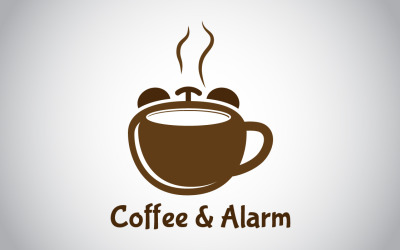Kahve ve Alarm Logo Şablonu