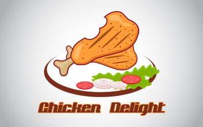 Modèle de logo de délice de poulet