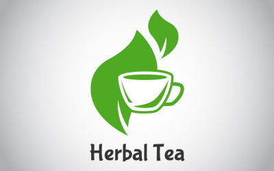 Plantilla de logotipo verde de té de hierbas