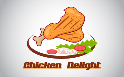 Шаблон логотипа куриного наслаждения