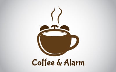Šablona loga kávy a alarmu